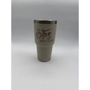 YETI Rambler 30 oz Tumbler "Nike NDDC OPS Don't Stop", Tan, No Lid, EUC